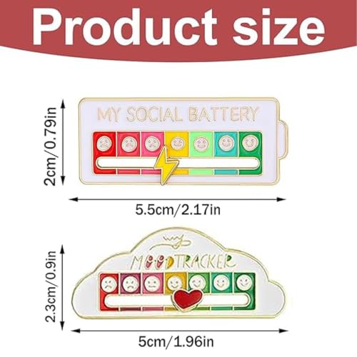 Image of 4PCS Enamel Pins, Badges for Bags, Brooch Pin for Women, Social Battery Expression for Mood Display, Non-Verbal Communication Accessories, Personal Style Enhancement