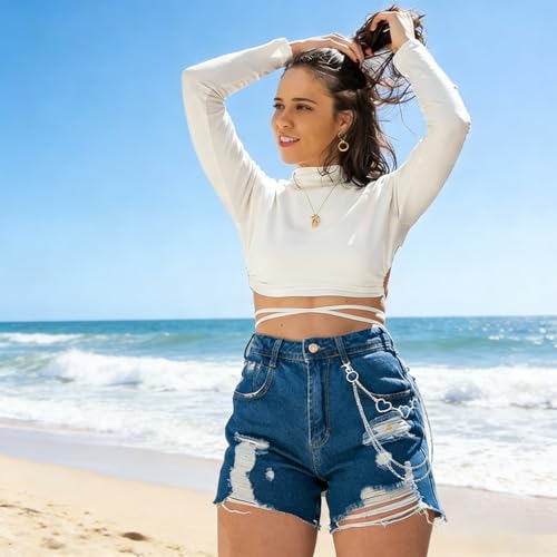 Hosenkette 5 Stück Jeanskette Hose Kette Punk Hip Hop Hosenkette Set Hosen Kette Gürtel Kettes für Geldbörse Tasche Gürtel Jeans Hosen Schmuck für Damen Männer