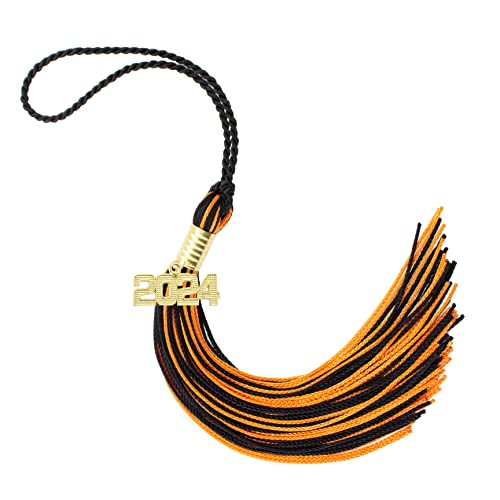 Tassel Depot 2024 Black/Orange Graduation Tassel - Every School Color Available - Made in USA