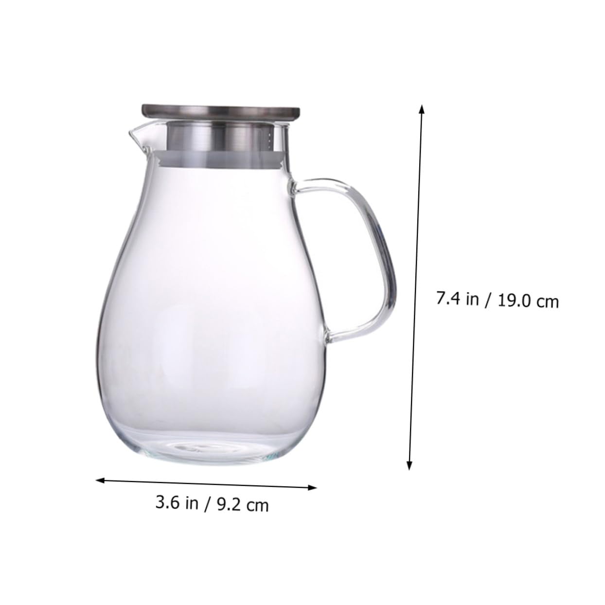 NOLITOY Jarra de Vidrio Grande con Tapa Antigoteo y Diseño Fácil de Usar para Bebidas Frías y Jugos Casa