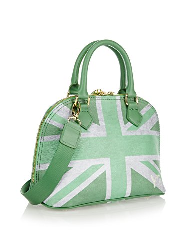 YNOT ? Borsa a Mano 324 Verde/Bianco