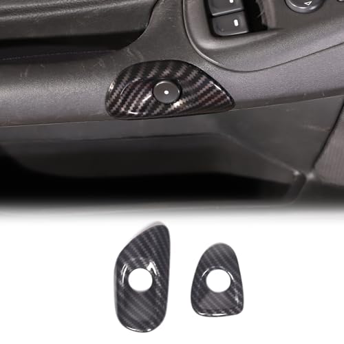 Car Door Switch Cover Trim Compatible with Chevy Corvette C6 2005-2013, Interior Door Release Bezel Switch Button Trim Accessories (Carbon Fiber Pattern)