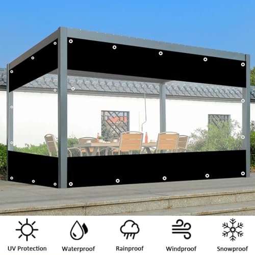 Lona transparente de vinilo impermeable de 3.8 x 2.2 m para paneles laterales 4