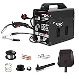 RELAX4LIFE MIG 130 Flux Schweißgerät, 4 Stufen von 50 A – 120 A einstellbar, 230 V Schweißmaschinen Set mit Schutzhülle, Schutzgas Elektrodenschweißgerät mit Tragegriff, 0,9 mm Fülldraht (Schwarz)