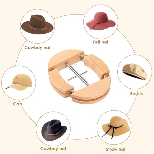 Hutspanner Hutausweiter Vier Wege Hutdehner Hutspanner aus Naturholz Hut Stretcher Hutdehner für Fedora,Herren-Cowboyhüte,Baseballkappen,Cowboy-Fedora,die Schraube mit dem Griff ist leicht zu dehnen