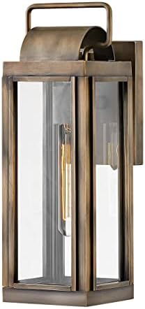 Hinkley Sag Harbor One Light Outdoor Small Wall Lantern, Burnished Bronze Finish w/Clear Glass