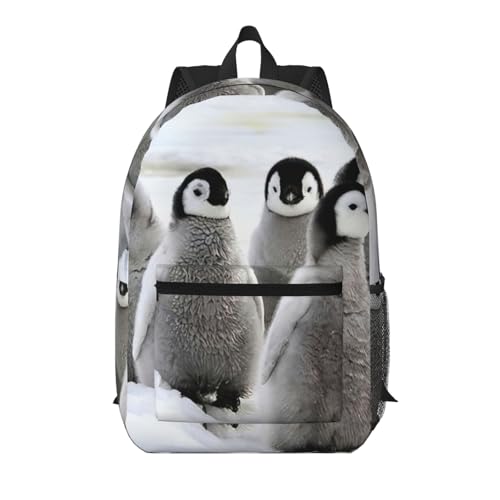 Sac à dos d'école pingouin empereur EdWal léger taille unique noir pour homme et femme