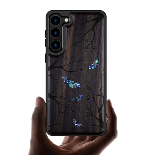 Coque Galaxy S23 Plus anti rayures en bois véritable artistique