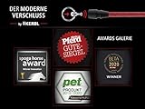 GOLEYGO Hundeleine Flat, Schwarz, Größe M 1,4-2m, Sicherer Magnetverschluss, Inkl. Adapter-Pin, Hundeleine für kleine & große Hunde bis 60kg, Maximale Belastung 200kg