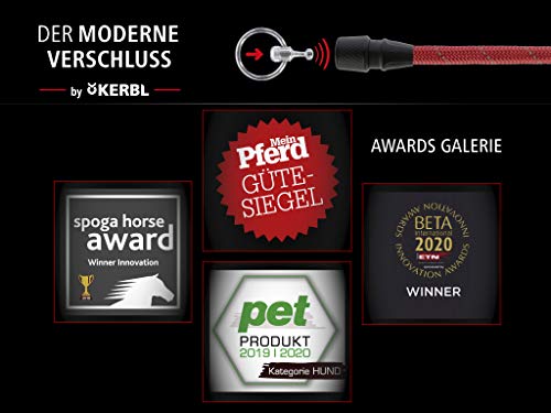 GOLEYGO Hundeleine Flat, Rot, Größe M 1,4-2m, Sicherer Magnetverschluss, Inkl. Adapter-Pin, Hundeleine für kleine & große Hunde bis 60kg, Maximale Belastung 200kg