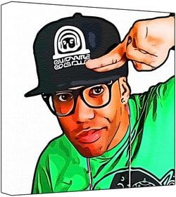 Jay Bape - Pop Art Print (Multicolour; White Background) 50 x 50 x 2.5 cm Large Square Deep Box Canvas