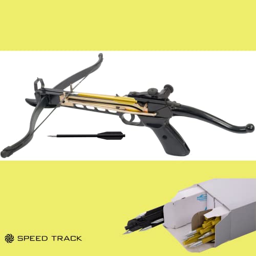 Speed Track 60Pcs Yellow And Black 6.25 Inch 50-80Lb Mini Archery Crossbow Bolts Set With Sharp Metal Tip, Reusable Durable Arrow Dart For Shooting Target Practice, Small Hunting Game, Outdoor Fishing #TOP4