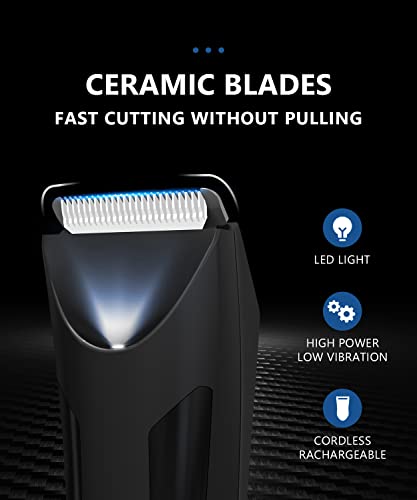 Electric Groin Body Hair Trimmer - Romisa Ball Trimmer For Men Usb Recharge Dock Cordless Use Fully Waterproof Replaceable Ceramic Blade Pubic Hair Trimmer Body Groomer Kit For Men #TOP2