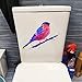 25,4 × 18,9 Cm Dipinto Uccello sul Ramo Divertente WC Adesivi per Toilette Casa Decorazione della Parete della Stanza dei Bambini