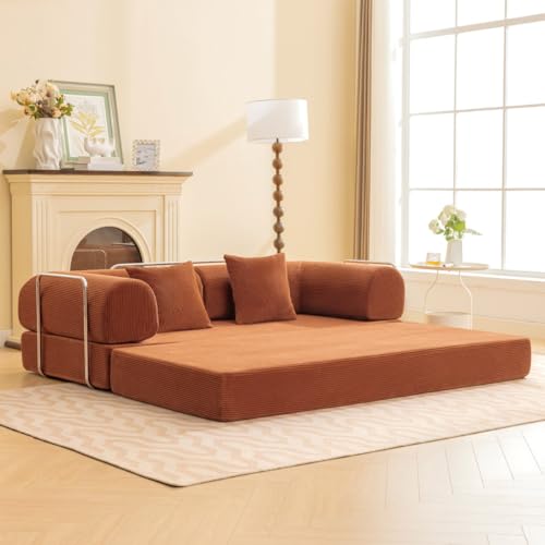 Image of Haven: One Sofa, Endless Possibilities, Sofa + sofabed + Kids Play - (Color customisation Available) (with Metal Support) Premium Corduroy Fabric