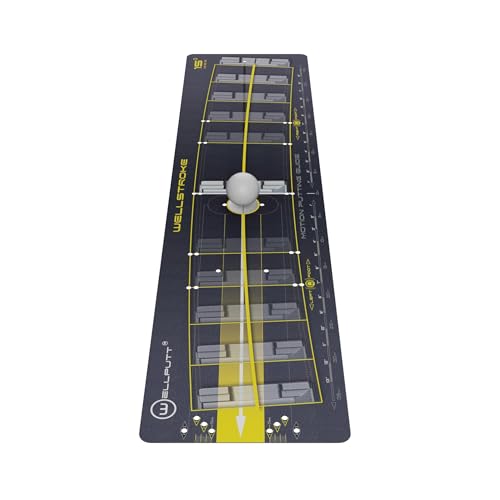 WELLSTROKE �E�F���X�g���[�N �p�^�[������� �X�g���[�N�e���v���[�g WELLPUTT �X�E�B���O�A�[�N15�x �t�����X�� ���{���K���ʕi �u���b�N/�C�G���[ 81 x 20 cm