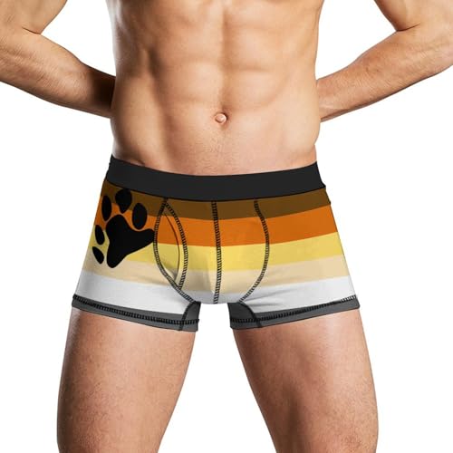 Bear Gay Proud Flag Mens Boxer Brief Funny Underwear Trunks Breathable Soft Printed Shorts