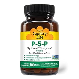 Country Life P-5-P Vitamin B6 – Bioavailable Pyridoxal-5-Phosphate Supplement for Energy, Nervous System Support, and Red Blood Cell Growth – Certified Gluten Free, Vegan, Non-GMO – 100 Capsules