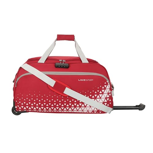 Image of Lavie Sport 62L Anti-Theft Axle Wheel Duffle Bag | Polyester Bag | Combi Lock with Attached Shoulder Strap| Duffle Bag for Men & Women