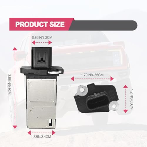 Mass air Flow Sensor, Replaces 3L3Z-12B579-BA MAF0012, Compatible with Ford Escape Expedition Explorer F150 F250 F350 Lincoln MKX MKZ Navigator Town Car Mercury Mariner Mountaineer - Thumbnail 2