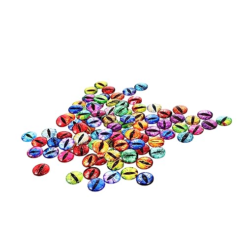 Lurrose 100 Piezas Ojos De Cristal Hechos a Mano Para Ojos Juguete Ojos Saltones Autoadhesivos Fáciles De Pelar Ojos De Seguridad Con Purpurina Delineador De Ojos Pegatinas Muñeca Vidrio