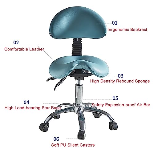 Ergonomiczne krzesło do higieny jamy ustnej z podparciem oparcia, regulowana wysokość, obracane o 360° siedzisko dla dentystów i profesjonalistów