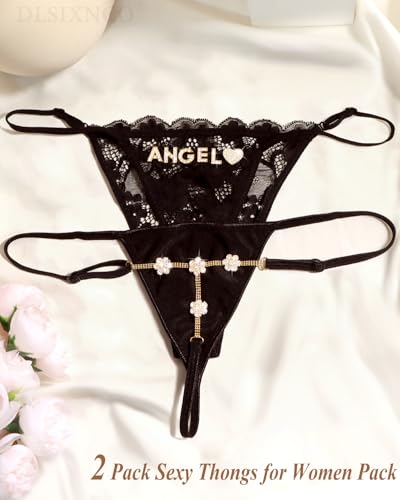 Image of Chain Thong Underwear for Women, Adjustable Rhinestone Panties