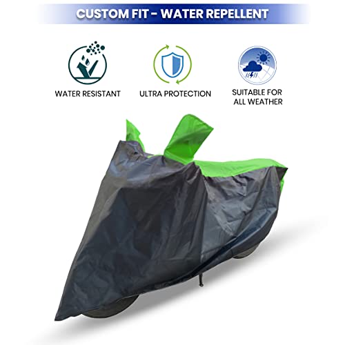 Image of Hunter 350 Two Wheeler Bike Cover Accessories - Dustproof - UV Protection - Premium Bike Cover Black Green