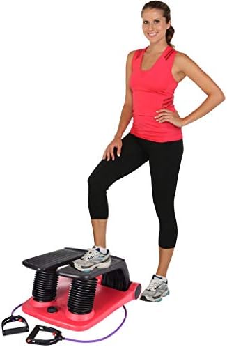 Rabbithome Stepper for Exercise Machine - Sunny Health with Resistance Bands Set and LCD Monitor Set Portable Workout Device for Home Exercise Workout Small&Quiet(15 MIN/Day)