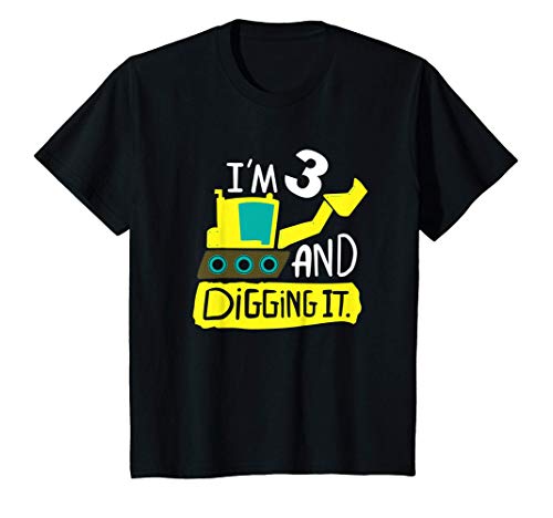 Niños Kids Excavator Construction Truck Shirt, 3rd Birthday Camiseta