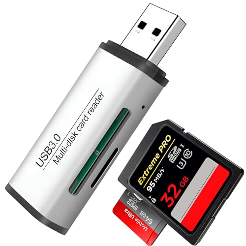 Lector de Tarjetas SD/Micro SD 3.0 - Adaptador USB Pendrive Card Reader Compatible con SD/SDXC/SDHC/TF/UHS-I, PC, Teléfonos,Tablets. para iPhone 15/16 Pro MAX, MacBook Air/Pro, Galaxy S25, etc. nf2