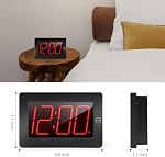 LED Digital Wall Clock Battery Operated - Large Display Digital Clock, Adjustable Brightness, Wall or Table Mount