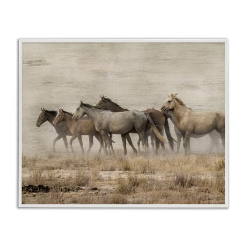 Galloping Horse Herd Countryside, 16 x 20 Inch Framed Giclée Print