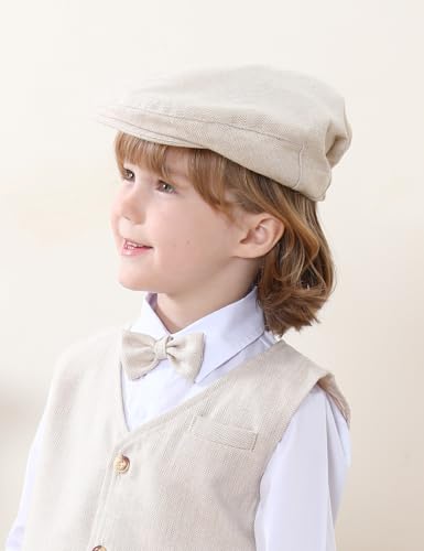 Image of A&J DESIGN Baby Boys Tweed Vintage Drivers Cap Kids Beret Hat