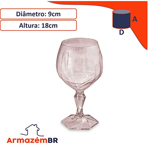 Kit 2 Taça Plástica Para Água Suco Chá Gin Festa 350ml Tango Rosa - Uz