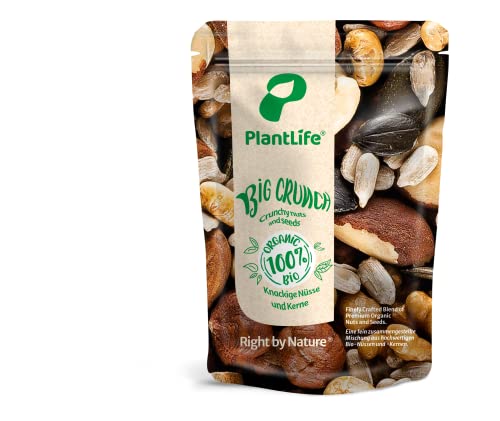 PlantLife BIO Nussmischung 'Big Crunch' 650g - Premium Nuss Mix aus Rohen, Ungerösteten Nüssen, Kernen und Samen