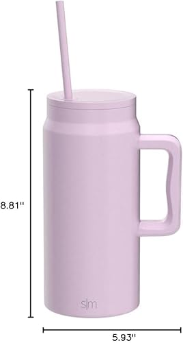 Miniatura 14 de Simple Modern Vaso de 50 onzas con asa y tapa con popote, botella de agua grande reutilizable aislada de acero inoxidable, regalos para mujeres