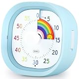 GeeRic ビジュアルタイマー 60分タイマー 勉強用デスクタイマー 教室 キッチン用 カウントダウンタイマー 子供用マネージャーツール アラーム 消音 無音 切替 光でお知らせ ブルー