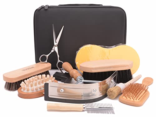 Horse Grooming Kit （10-Piece） with Tote，Horse Cleaning Tool Set with ...