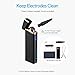 Electric Arc Lighter USB Rechargeable Windproof Flameless Plasma with Battery Indicator for Fire, Cigarette, Candle - Outdoors Indoors | Bright-Black (Upgraded).