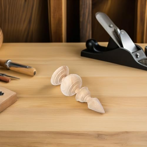 Remate de madera maciza para postes de cama y escaleras de diseño natural 5