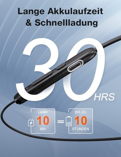 Image of Rythflo Bluetooth Headphones, 30 Hours Battery Life, In-Ear Headphones - IPX7 Waterproof, Neckband Sports Headphones, Deep Bass, Magnetic Design with Microphone for Training /Office, Bluetooth 5.2