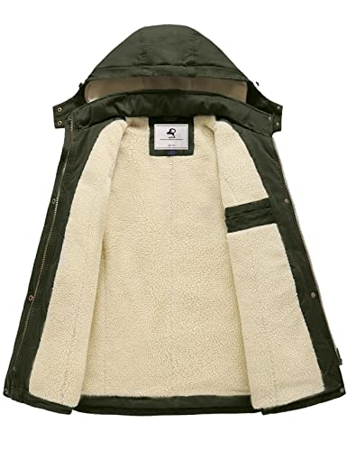 Uoiuxc Women's Warm Winter Coat Hooded Fleece Lined Parkas Jacket (Army Green,X-Large) #TOP1
