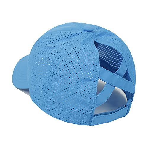 HGGE Womens Criss Cross Ponytail Baseball Cap High Messy Bun Ponycap Trucker Hat Quick Drying Mesh Dad Hat for Outdoor Sports - Image 3