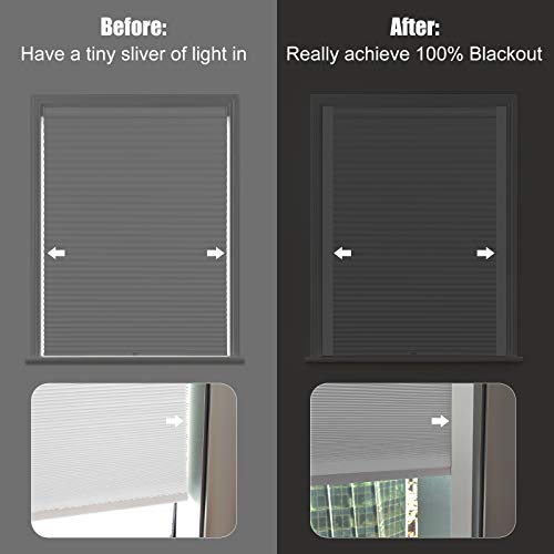 Keego 100% Blackout Pvc Light Blockers For Window Shades And Blinds - Block Light Along The Sides Of Blackout Blinds Great For Bedroom Nursery, Light Blocking Strips (White, 58.5", 2Pcs) #TOP1