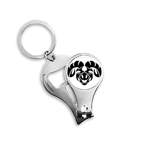 Décapsuleur bague porte-clés zodiaque Bélier métal multifonction