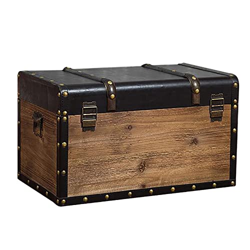 LDTTYRC Baule portaoggetti in Legno Rustico, Pouf portaoggetti Decorativo Vintage, Scatola portaoggetti in Legno in Stile Industriale con Gambe per Giocattoli, Soggiorno, Camera da Letto, Piccolo 40