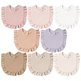 MairMore 8-Pack Muslin Baby Bandana Drool Bibs for Unisex Girls & Boys – 100% Cotton Bibs, Soft & Absorbent Teething and Drooling Essentials for Newborns