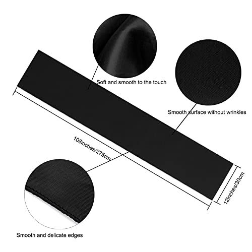 Aneco 4 Pack Satin Table Runner 12 X 108Inch Long Bright Silk And Smooth Fabric Party Table Runner For Wedding Banquet Party Decoration-Black #TOP1