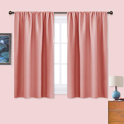 NICETOWN Blackout Curtains for RV Windows, Aqua Blue, 29" by 20", 2 Panels, Room Darkening Window Curtain Panels, Easy-Care Solid Thermal Insulated Draperies/Drapes for Daughter Room
